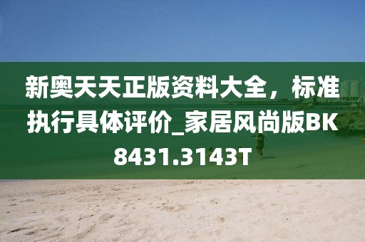 新奥天天正版资料大全，标准执行具体评价_家居风尚版BK8431.3143T
