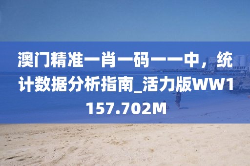 澳门精准一肖一码一一中，统计数据分析指南_活力版WW1157.702M