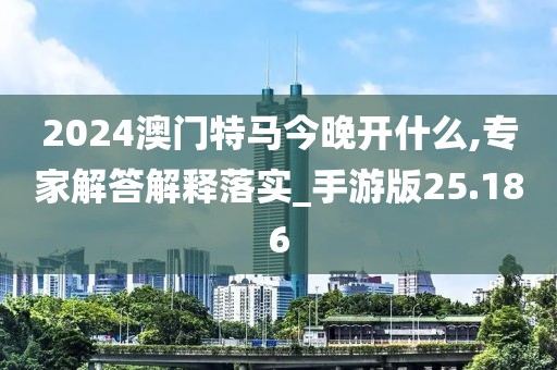2024澳门特马今晚开什么,专家解答解释落实_手游版25.186