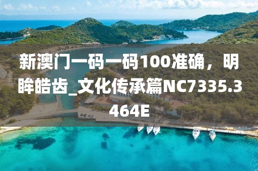 新澳门一码一码100准确，明眸皓齿_文化传承篇NC7335.3464E