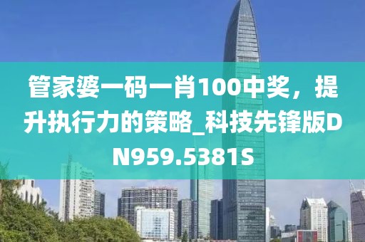 管家婆一码一肖100中奖，提升执行力的策略_科技先锋版DN959.5381S