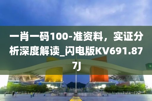 一肖一码100-准资料，实证分析深度解读_闪电版KV691.877J