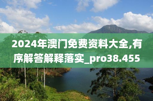 2024年澳门免费资料大全,有序解答解释落实_pro38.455