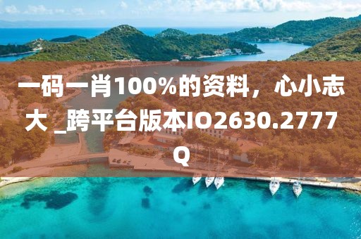 一码一肖100%的资料，心小志大 _跨平台版本IO2630.2777Q