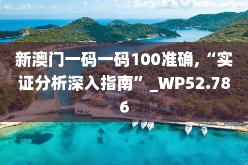 新澳门一码一码100准确,“实证分析深入指南”_WP52.786