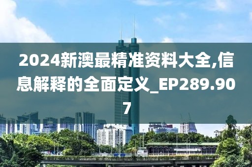 2024新澳最精准资料大全,信息解释的全面定义_EP289.907