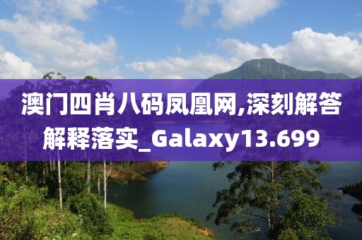 澳门四肖八码凤凰网,深刻解答解释落实_Galaxy13.699