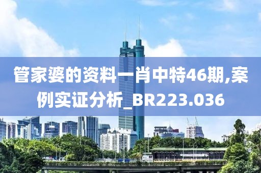 管家婆的资料一肖中特46期,案例实证分析_BR223.036
