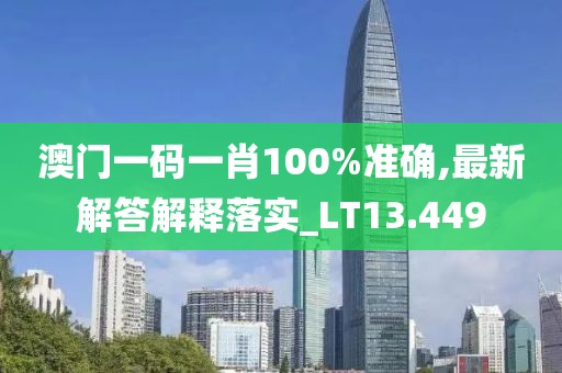 澳门一码一肖100%准确,最新解答解释落实_LT13.449