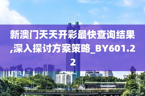 新澳门天天开彩最快查询结果,深入探讨方案策略_BY601.22