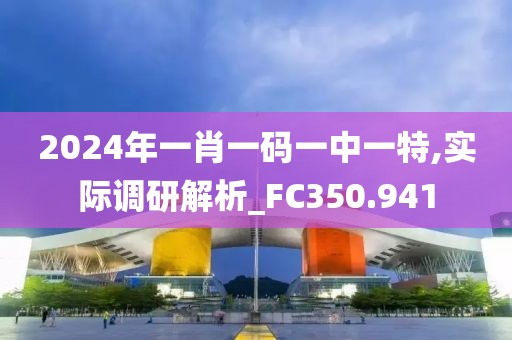 2024年一肖一码一中一特,实际调研解析_FC350.941