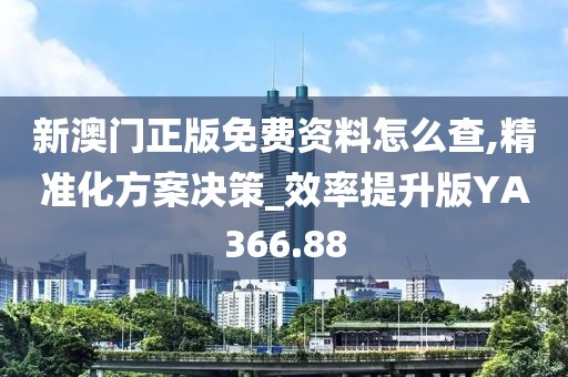 新澳门正版免费资料怎么查,精准化方案决策_效率提升版YA366.88
