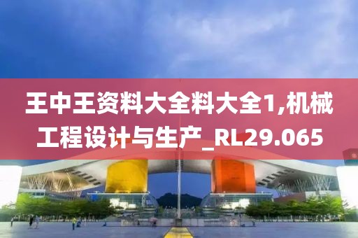王中王资料大全料大全1,机械工程设计与生产_RL29.065