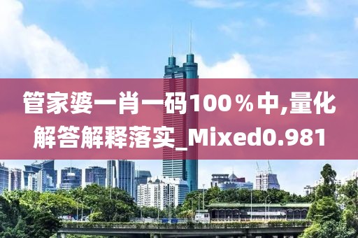 管家婆一肖一码100％中,量化解答解释落实_Mixed0.981