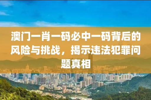 澳门一肖一码必中一码背后的风险与挑战，揭示违法犯罪问题真相
