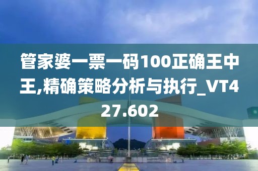 管家婆一票一码100正确王中王,精确策略分析与执行_VT427.602