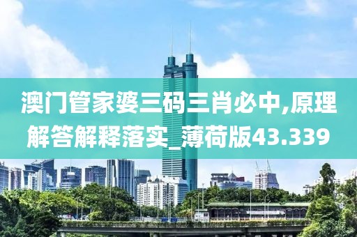 澳门管家婆三码三肖必中,原理解答解释落实_薄荷版43.339