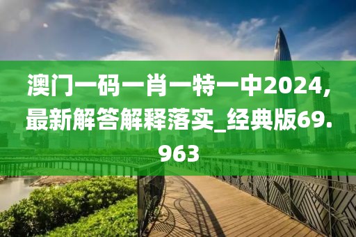 澳门一码一肖一特一中2024,最新解答解释落实_经典版69.963