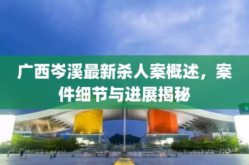 广西岑溪最新杀人案概述，案件细节与进展揭秘
