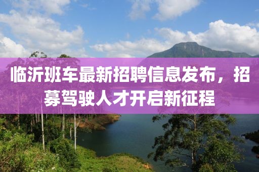 临沂班车最新招聘信息发布，招募驾驶人才开启新征程