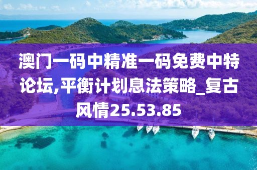 澳门一码中精准一码免费中特论坛,平衡计划息法策略_复古风情25.53.85