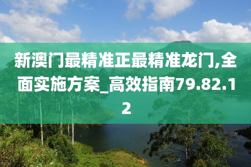 新澳门最精准正最精准龙门,全面实施方案_高效指南79.82.12
