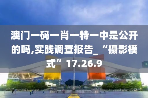 澳门一码一肖一特一中是公开的吗,实践调查报告_“摄影模式”17.26.9