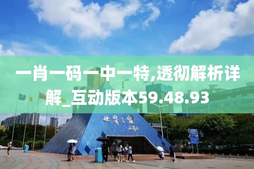 一肖一码一中一特,透彻解析详解_互动版本59.48.93