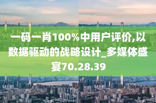 一码一肖100%中用户评价,以数据驱动的战略设计_多媒体盛宴70.28.39