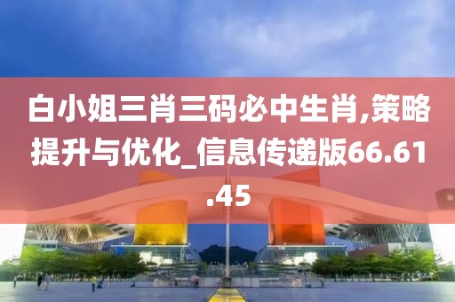白小姐三肖三码必中生肖,策略提升与优化_信息传递版66.61.45