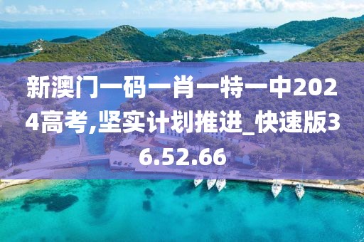 新澳门一码一肖一特一中2024高考,坚实计划推进_快速版36.52.66