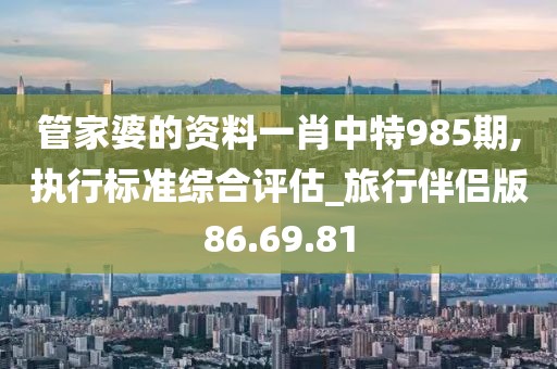 管家婆的资料一肖中特985期,执行标准综合评估_旅行伴侣版86.69.81