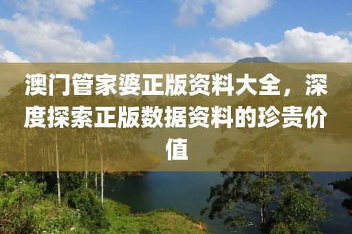 澳门管家婆正版资料大全，深度探索正版数据资料的珍贵价值