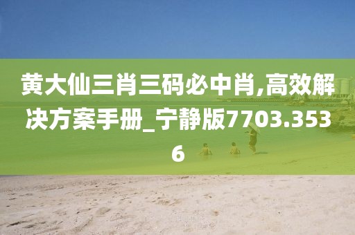 黄大仙三肖三码必中肖,高效解决方案手册_宁静版7703.3536