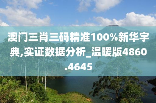 澳门三肖三码精准100%新华字典,实证数据分析_温暖版4860.4645