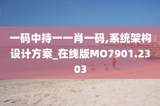 一码中持一一肖一码,系统架构设计方案_在线版MO7901.2303