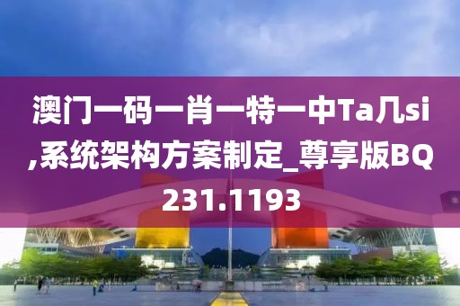澳门一码一肖一特一中Ta几si,系统架构方案制定_尊享版BQ231.1193