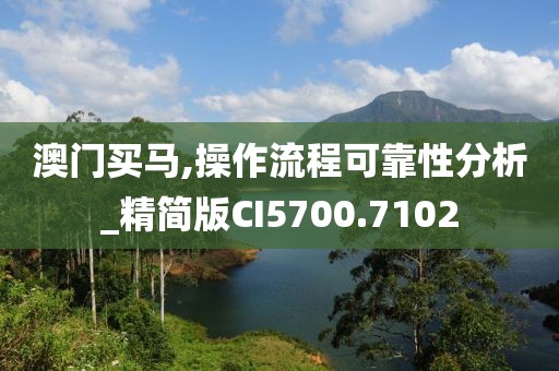 澳门买马,操作流程可靠性分析_精简版CI5700.7102