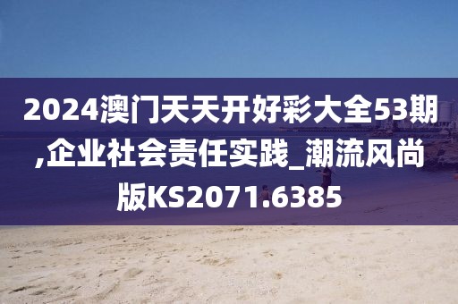 2024澳门天天开好彩大全53期,企业社会责任实践_潮流风尚版KS2071.6385