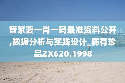 管家婆一肖一码最准资料公开,数据分析与实践设计_稀有珍品ZX620.1998