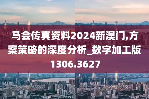 马会传真资料2024新澳门,方案策略的深度分析_数字加工版1306.3627