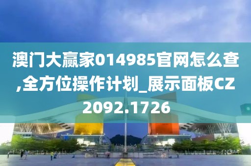 澳门大赢家014985官网怎么查,全方位操作计划_展示面板CZ2092.1726