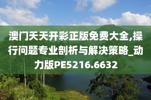 澳门天天开彩正版免费大全,操行问题专业剖析与解决策略_动力版PE5216.6632
