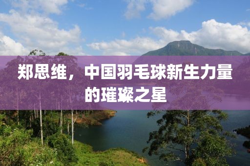 郑思维，中国羽毛球新生力量的璀璨之星