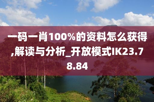 一码一肖100%的资料怎么获得,解读与分析_开放模式IK23.78.84