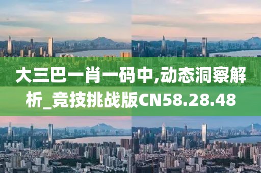 大三巴一肖一码中,动态洞察解析_竞技挑战版CN58.28.48