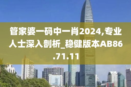 管家婆一码中一肖2024,专业人士深入剖析_稳健版本AB86.71.11