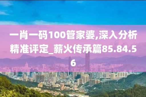 一肖一码100管家婆,深入分析精准评定_薪火传承篇85.84.56
