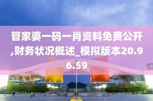 管家婆一码一肖资料免费公开,财务状况概述_模拟版本20.96.59