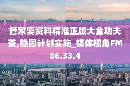 管家婆资料精准正版大全功夫茶,稳固计划实施_媒体视角FM86.33.4